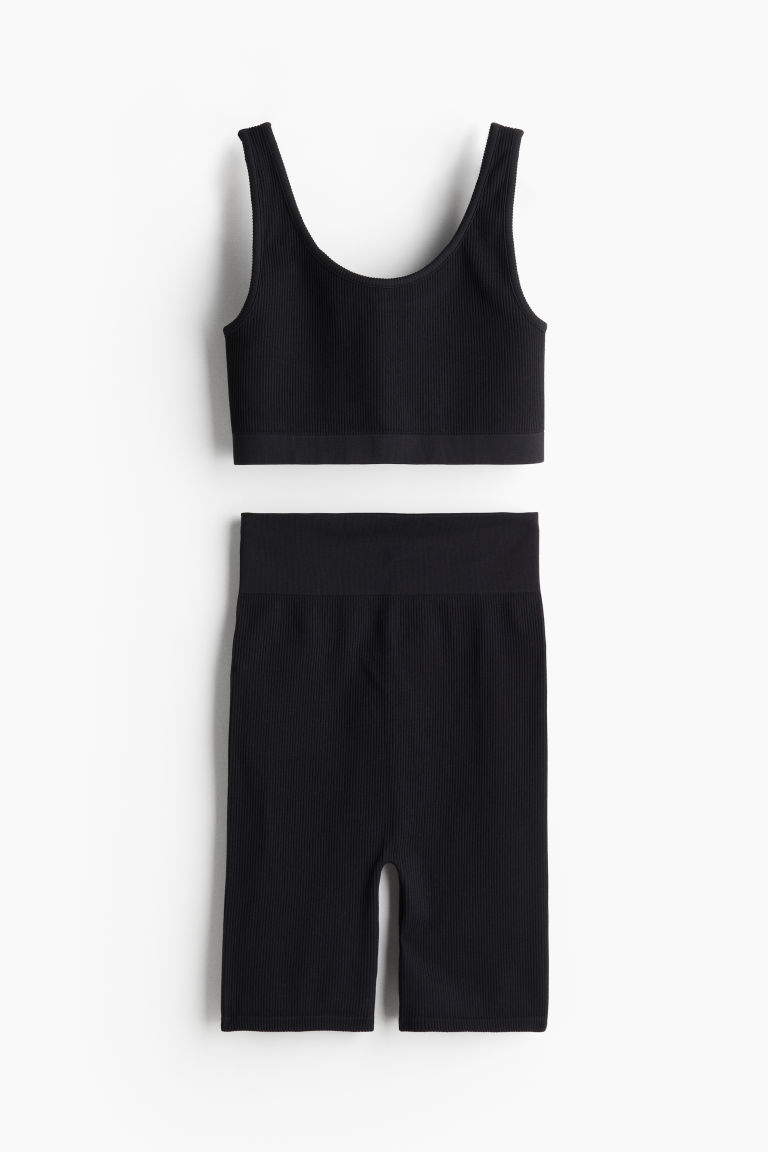 H & M - MAMA Tweedelige seamless set - Zwart