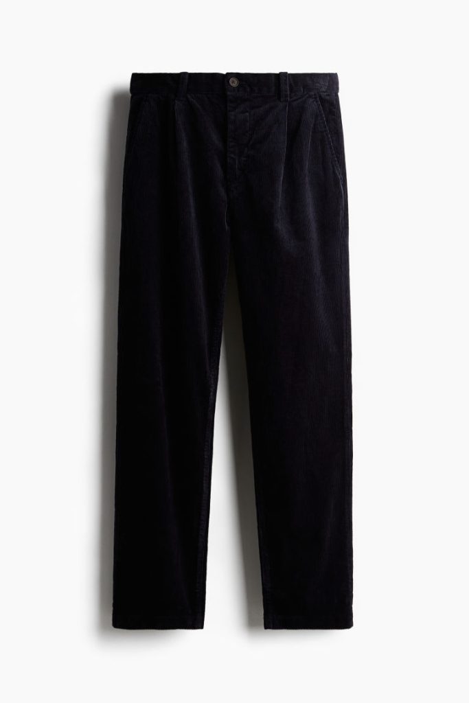 H & M - Corduroy broek - Regular Fit - Blauw