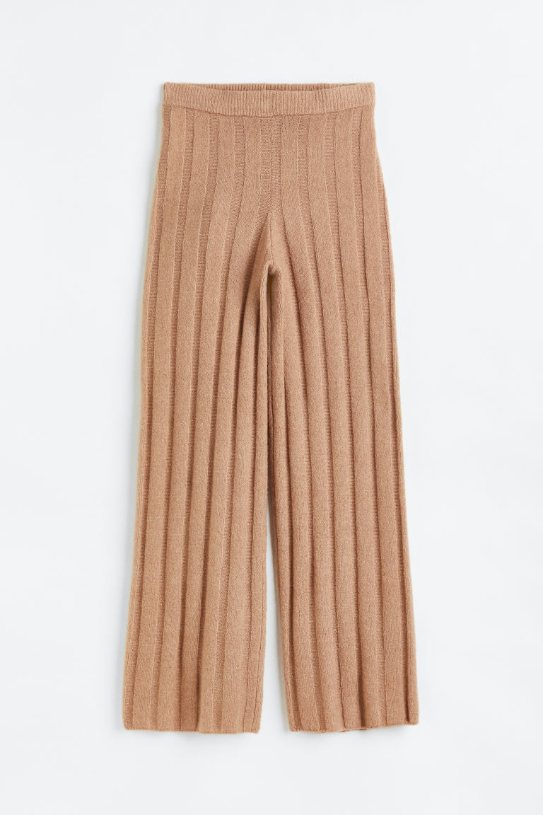 H & M - Ribgebreide broek - Beige