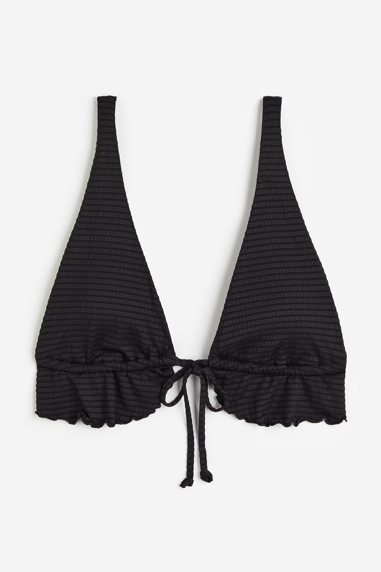 H & M - Padded triangelbikinitop - Zwart