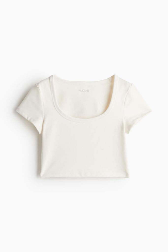 H & M - Cropped sporttop van DryMove™ - Wit