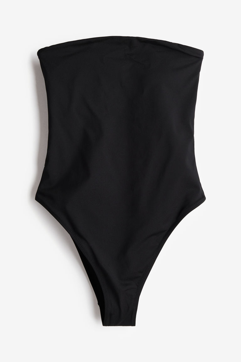 H & M - Bandeaubadpak met padded cups - High leg - Zwart