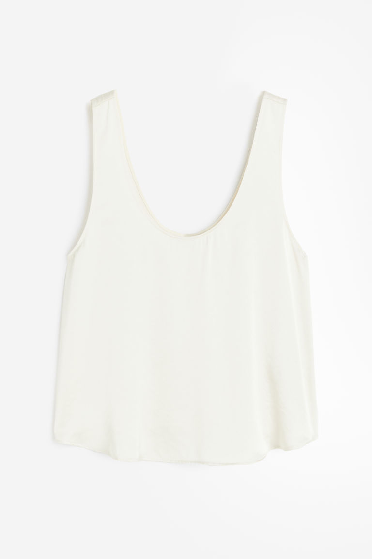 H & M - Satijnen tanktop - Wit