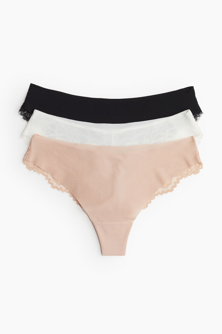 H & M - Set van 3 no-show slips - Brazilian - Beige