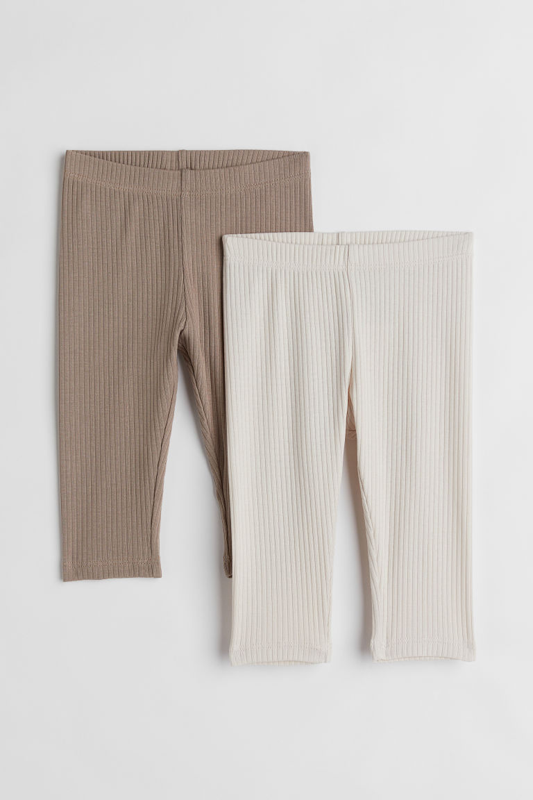 H & M - Set van 2 leggings - Beige