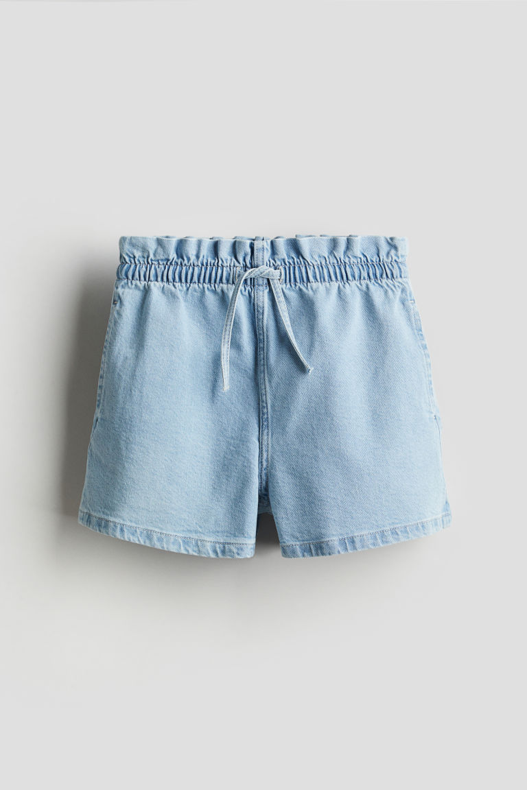 H & M - Denim paperbagshort - Blauw