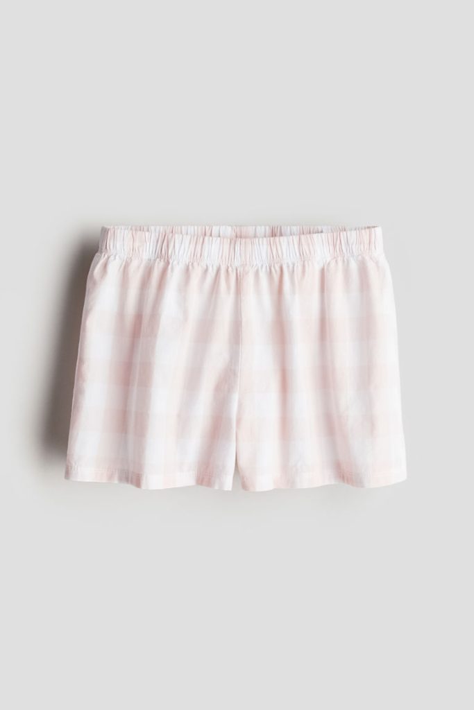 H & M - Pyjamashort van katoenen popeline - Roze