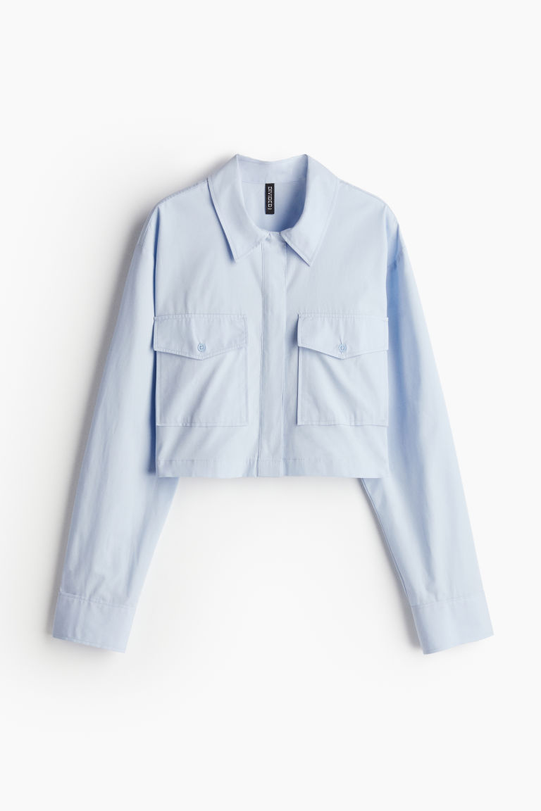 H & M - Cropped utilityblouse - Blauw