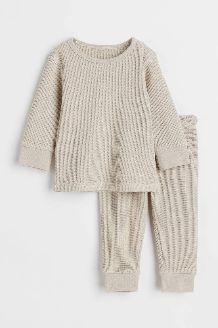 H & M - Set van wafelkatoen - Beige