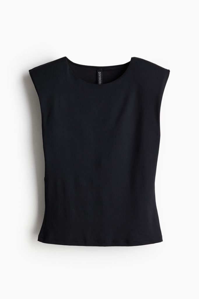 H & M - Tanktop met schoudervullingen - Zwart