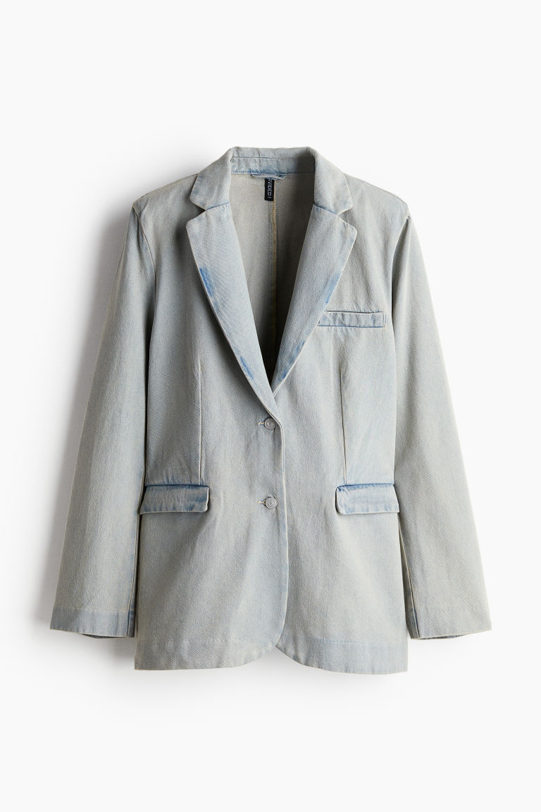 H & M - Single-breasted denim blazer - Grijs