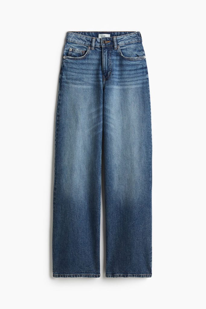 H & M - Wide High Jeans - Blauw