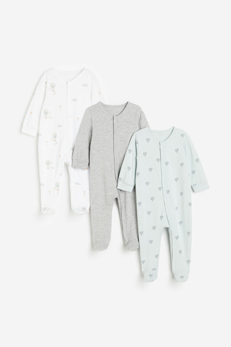 H & M - Set van 3 katoenen pyjamapakjes - Turquoise