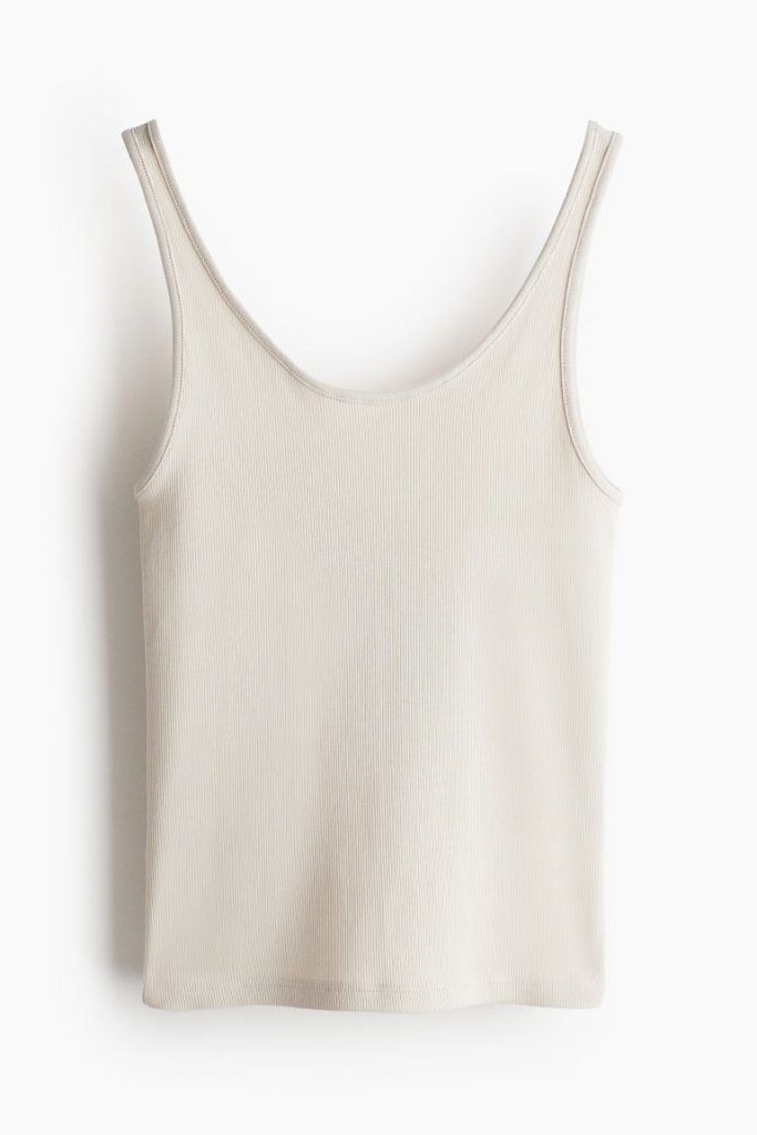 H & M - Geribde singlet - Beige