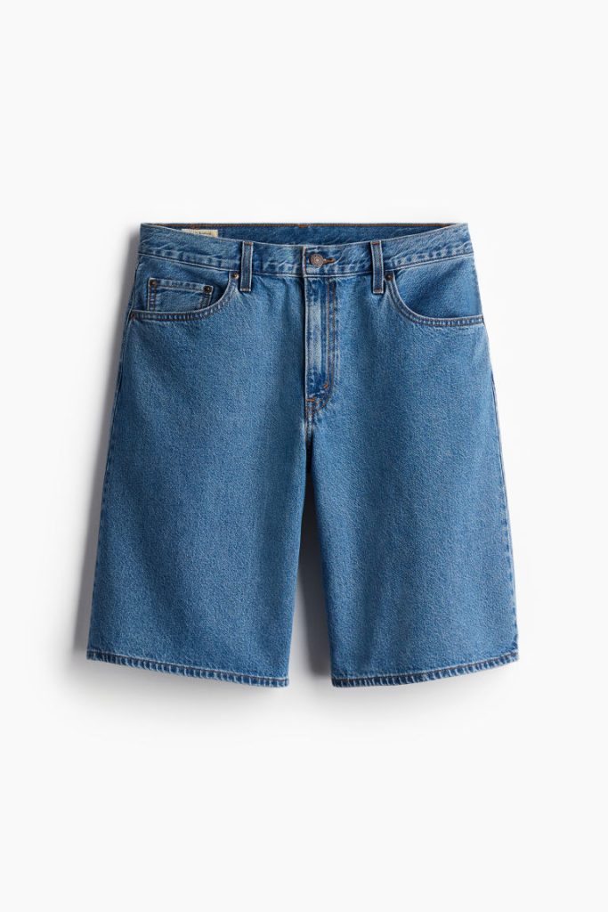 H & M - Baggy Dad Jort - Blauw