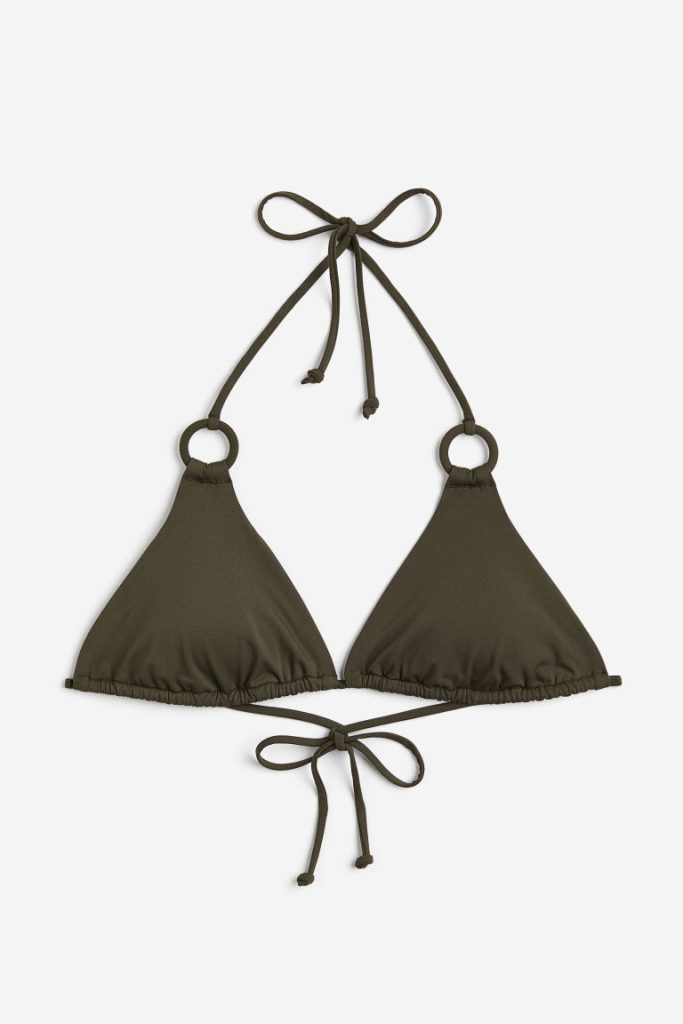 H & M - Padded triangelbikinitop - Groen