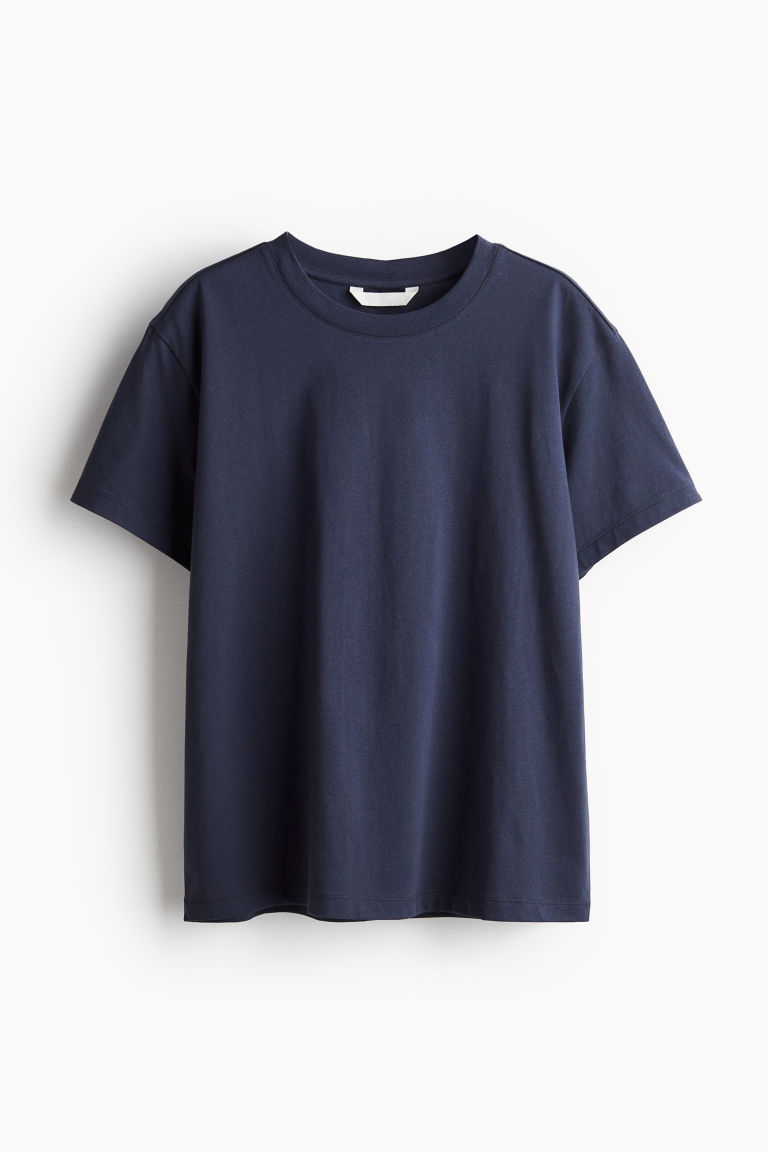 H & M - Katoenen T-shirt - Blauw