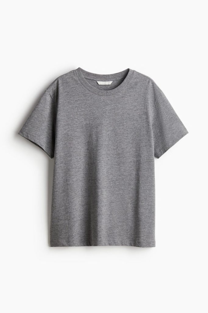 H & M - Katoenen T-shirt - Grijs