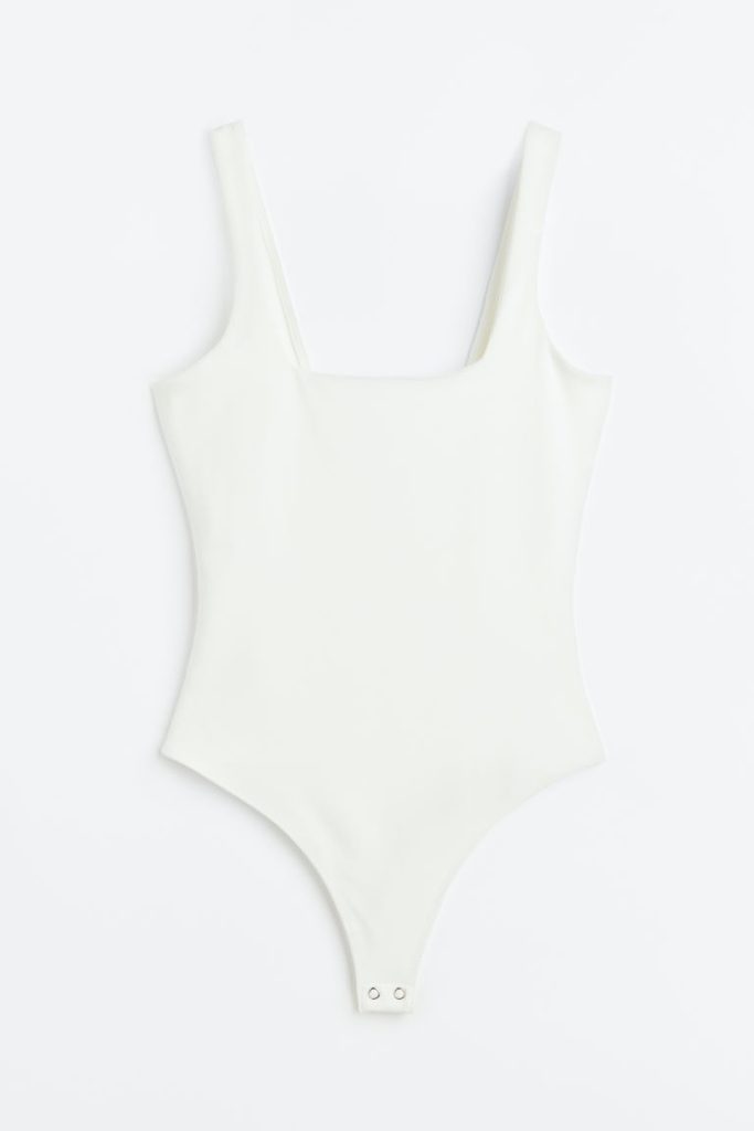 H & M - Scuba Modern Tank Bodysuit - Wit