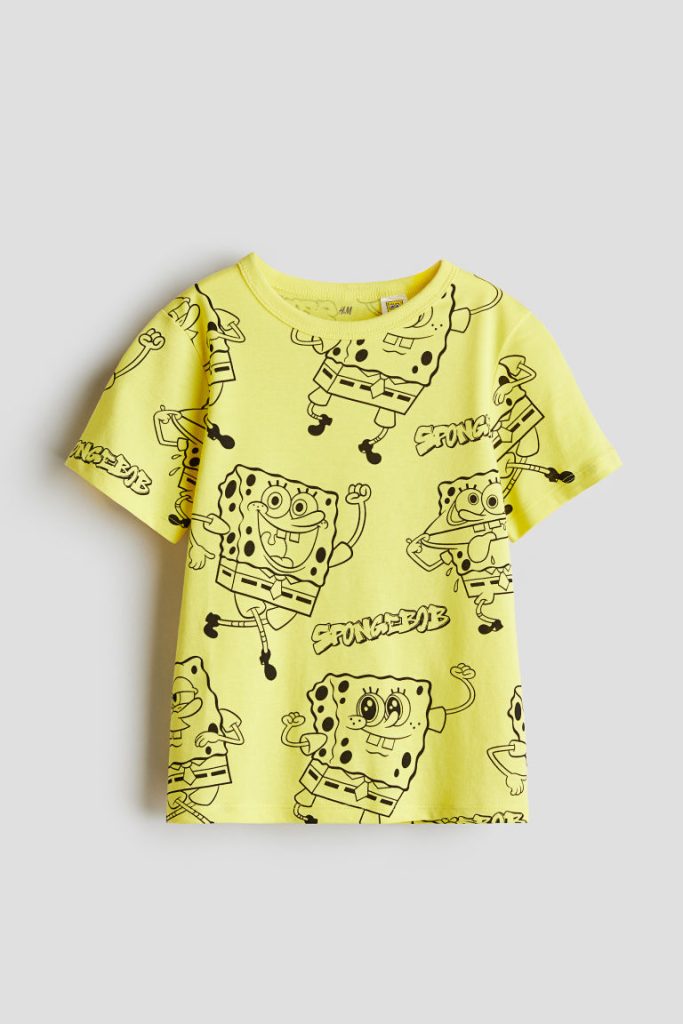 H & M - Katoenen T-shirt met print - Geel