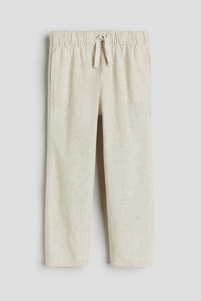 H & M - Pull-on broek van linnenmix - Beige