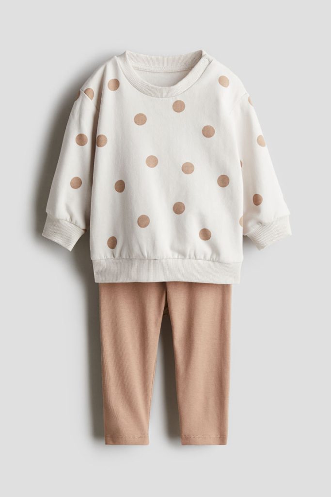 H & M - Tweedelige set - Sweater en legging - Beige