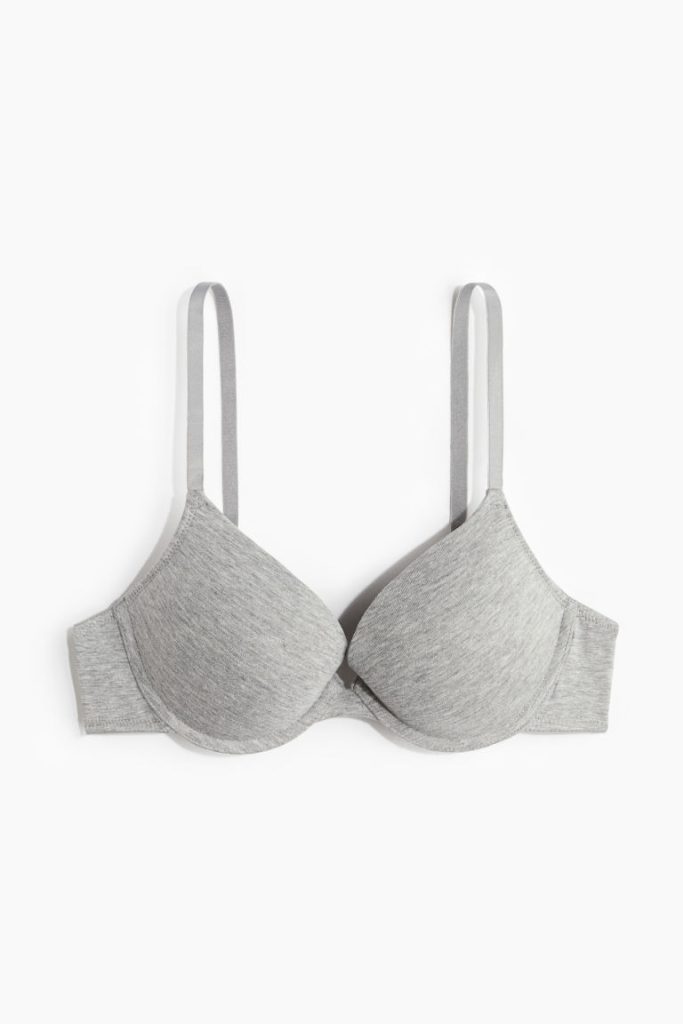 H & M - Katoenen push-up bh - Grijs