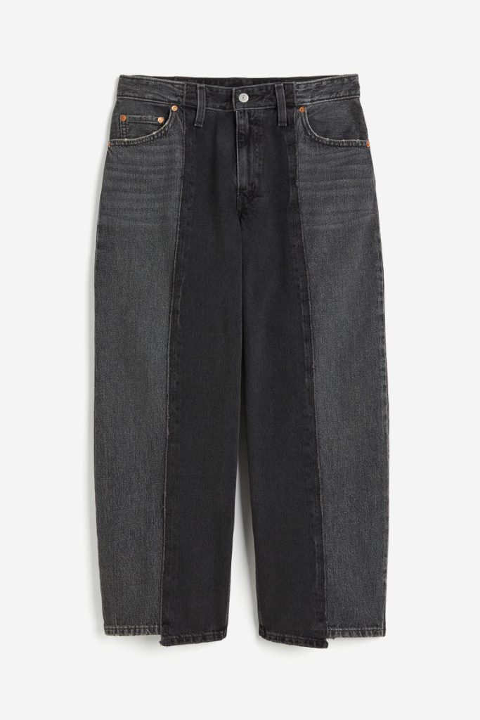 H & M - Baggy Dad Recrafted Jeans - Zwart