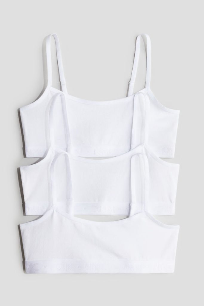 H & M - Set van 3 tricot tops - Wit