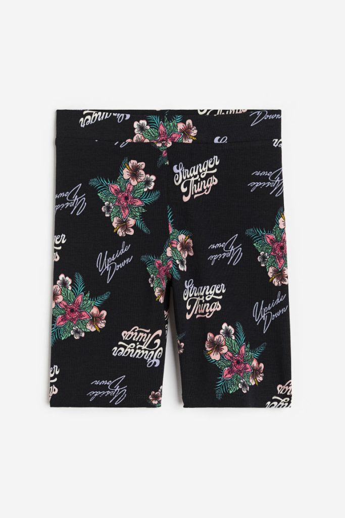 H & M - Fietsshort met print - Zwart