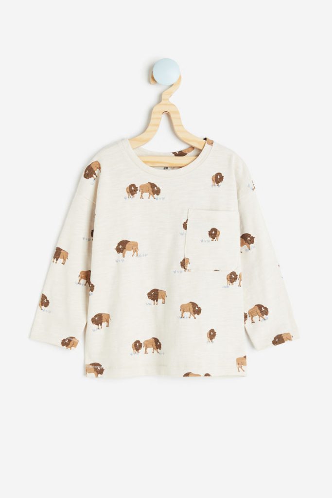 H & M - Shirt met dessin - Beige