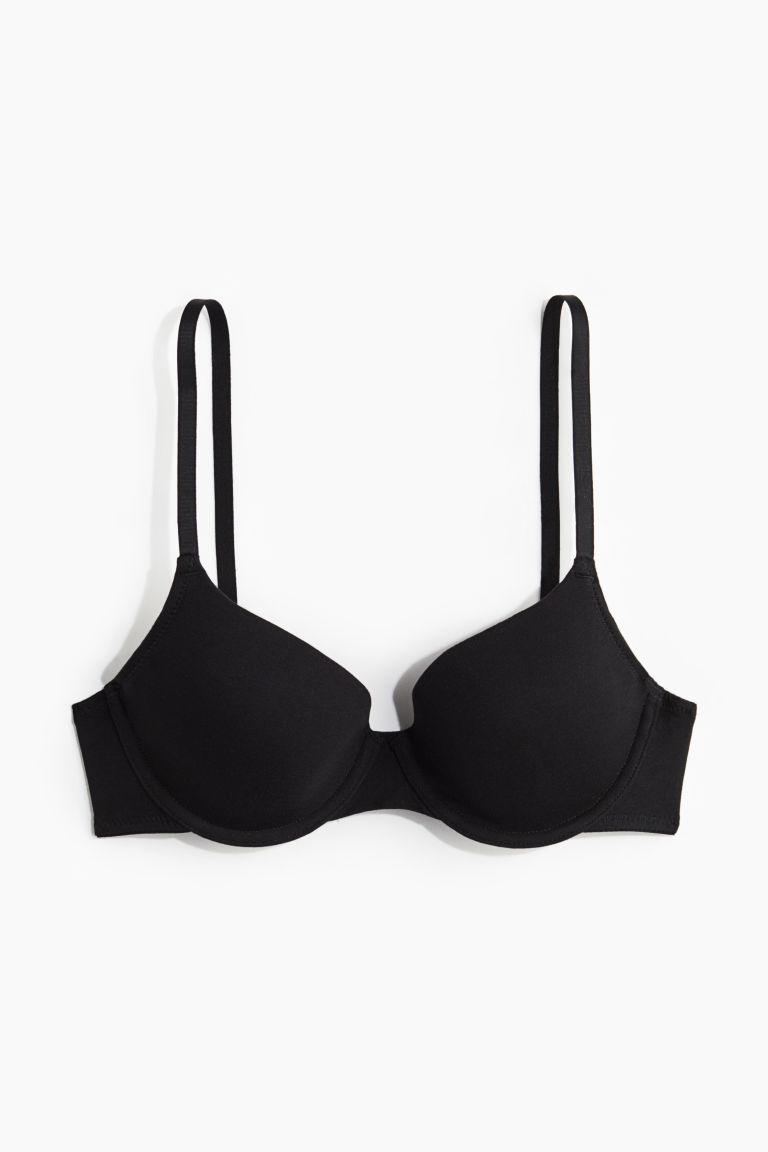 H & M - Katoenen padded beugel-bh - Zwart