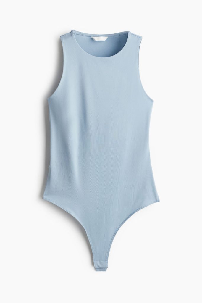 H & M - Tricot stringbody - Blauw