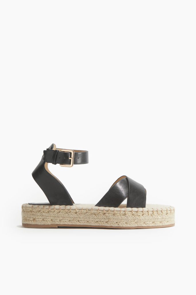 H & M - Espadrille-sandalen - Zwart