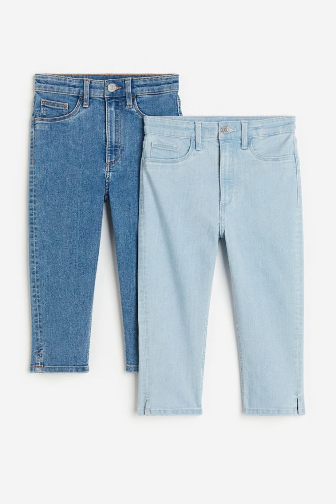 H & M - Set van 2 Skinny Fit High Capri Jeans - Blauw