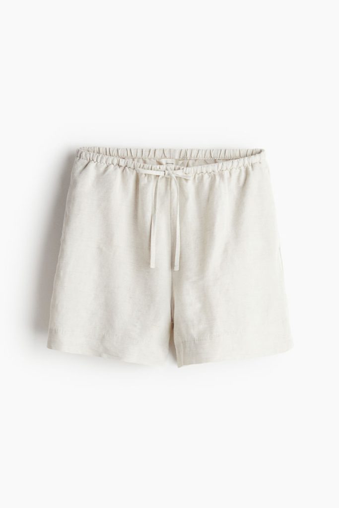 H & M - Pull-on short van linnenmix - Beige