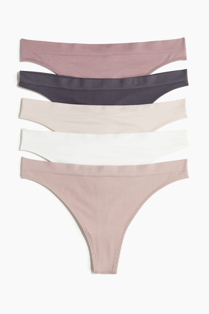 H & M - Set van 5 slips - Thong - Roze