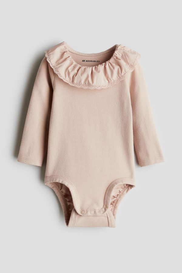 H & M - Katoenen romper met kraag - Roze