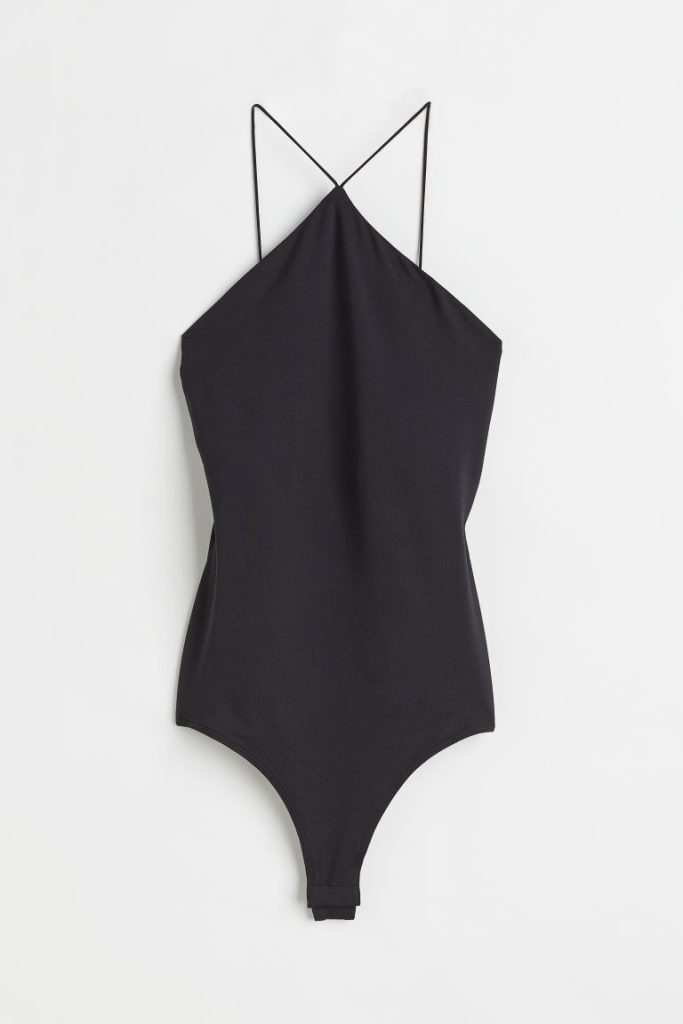 H & M - Stringbody van tricot - Zwart