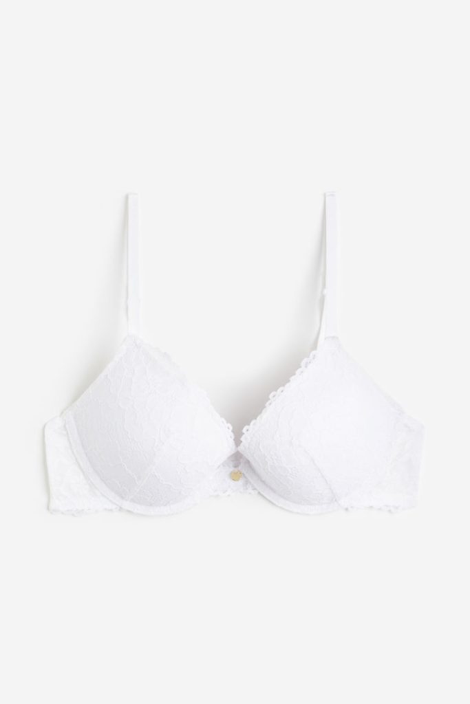 H & M - Kanten push-up bh - Wit