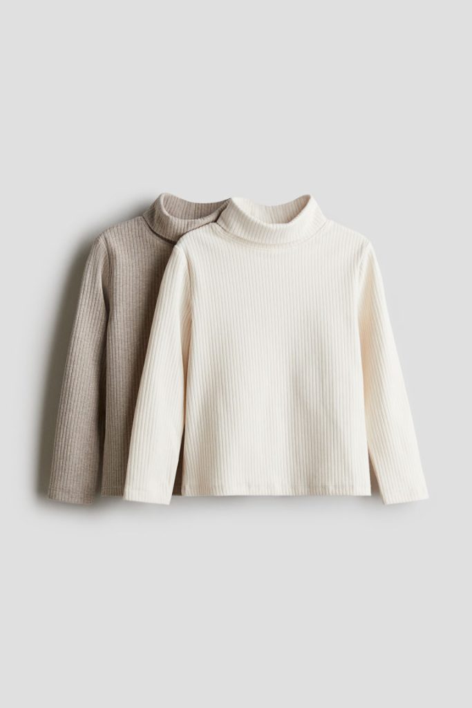 H & M - Set van 2 tops met een col - Wit