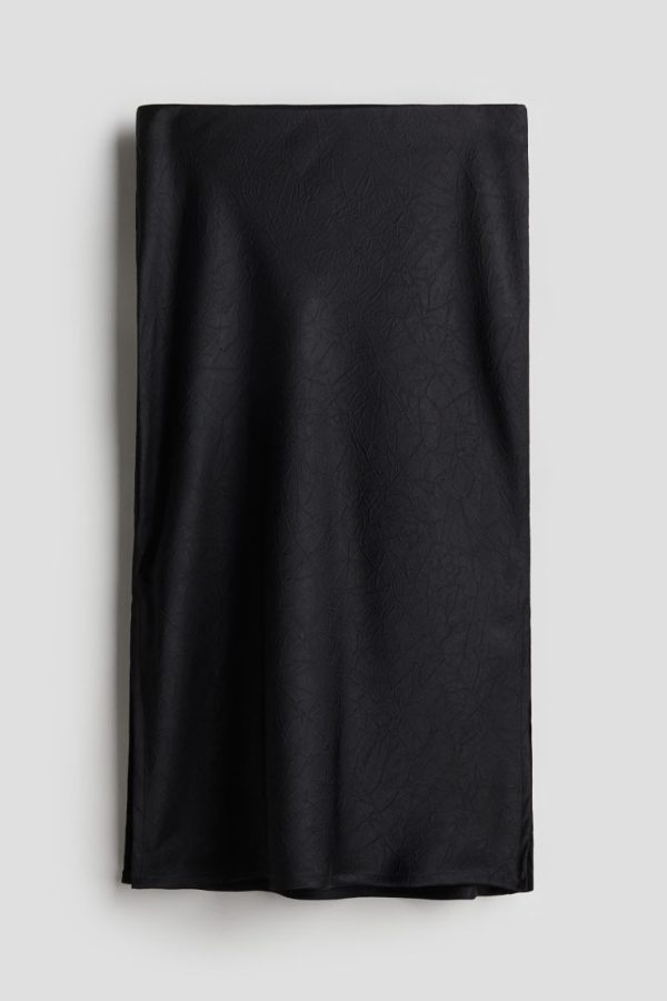 H & M - Satijnen rok - Zwart