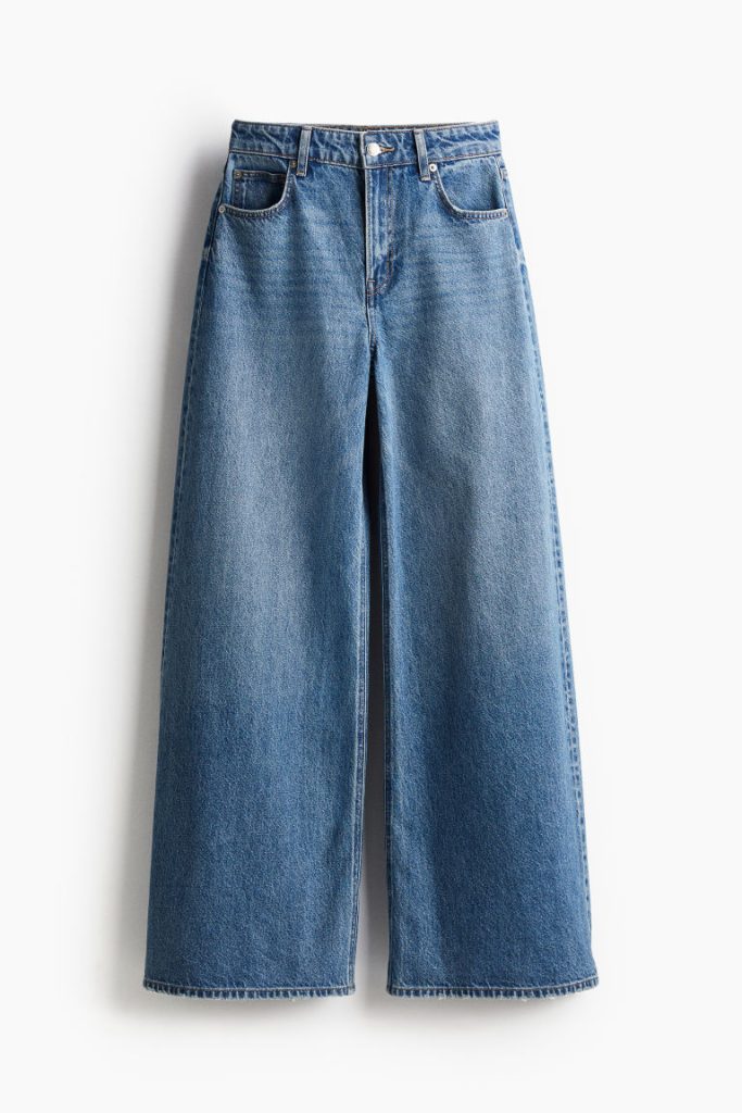 H & M - Wijde jeans - Blauw