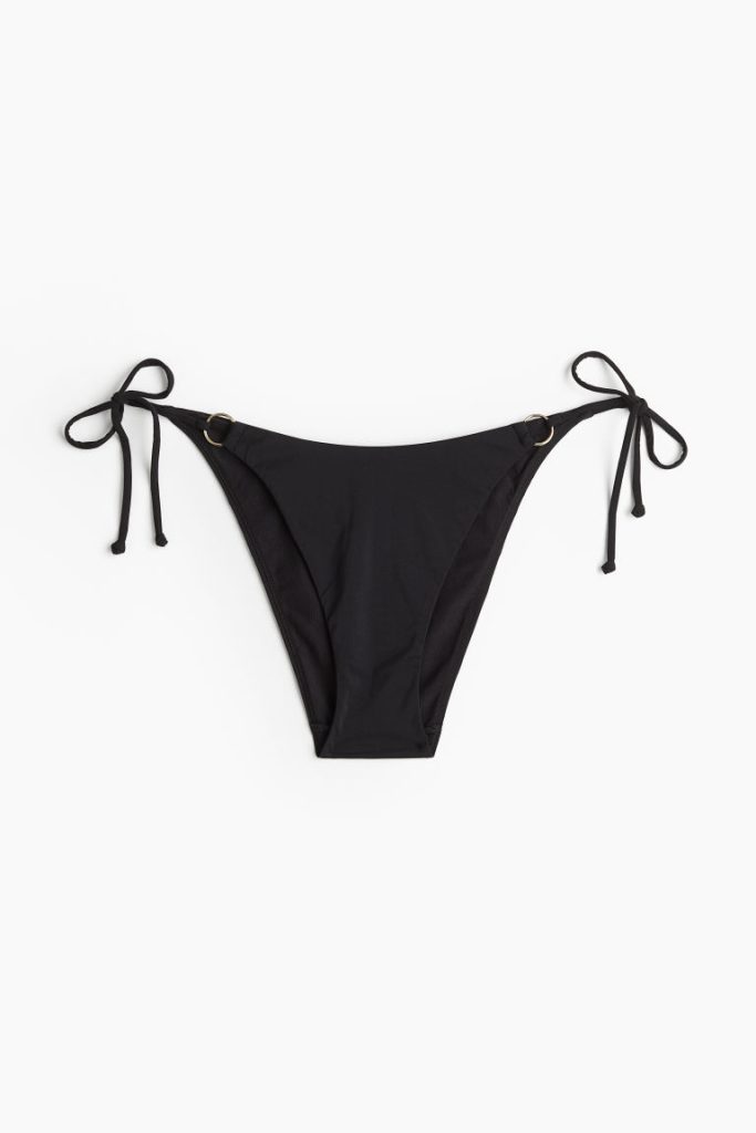 H & M - Bikinitanga met strikbandjes - Zwart