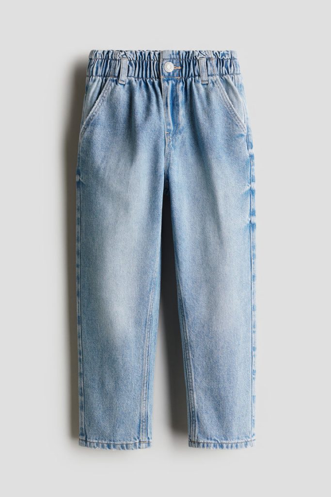 H & M - Paperbagjeans - Relaxed Fit - Blauw