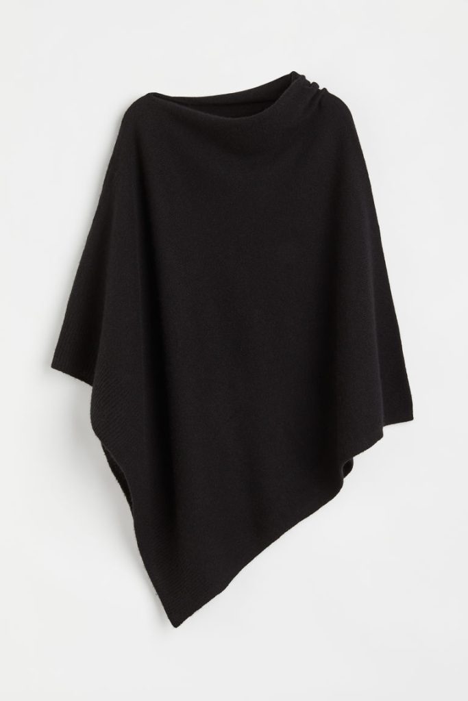 H & M - Fijngebreide poncho van kasjmiermix - Zwart