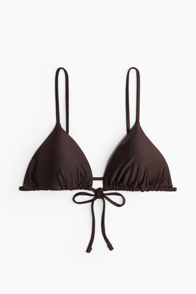 H & M - Padded triangelbikinitop - Bruin