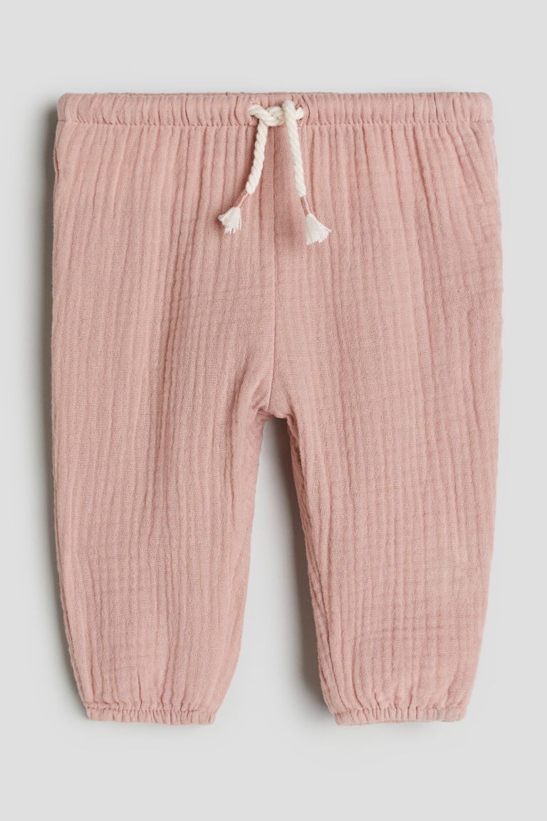 H & M - Dubbelgeweven pull-on broek - Roze