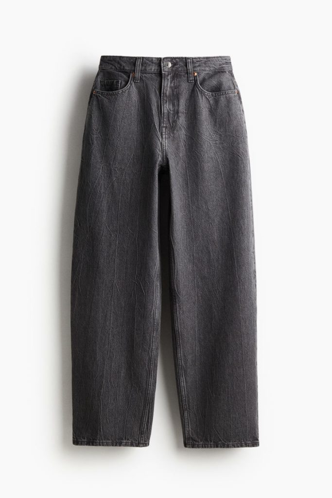 H & M - Baggy High Jeans - Grijs