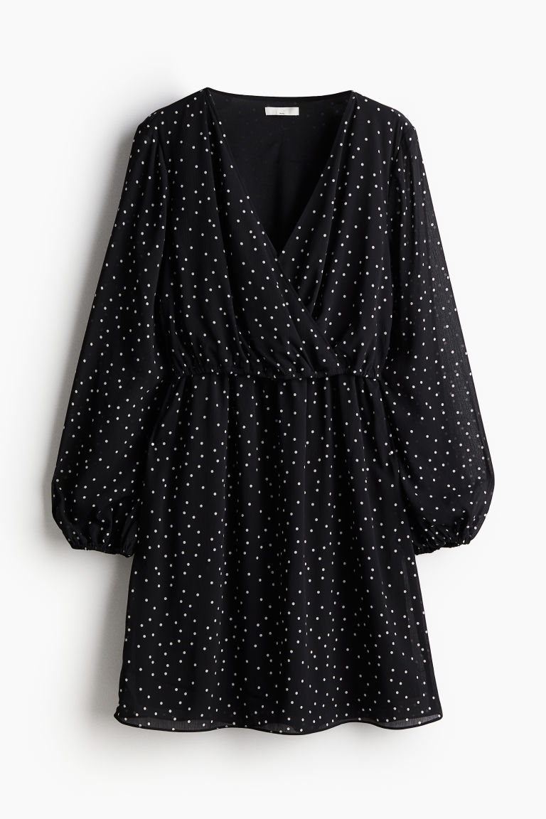 H & M - MAMA Voedingsjurk van chiffon - Zwart